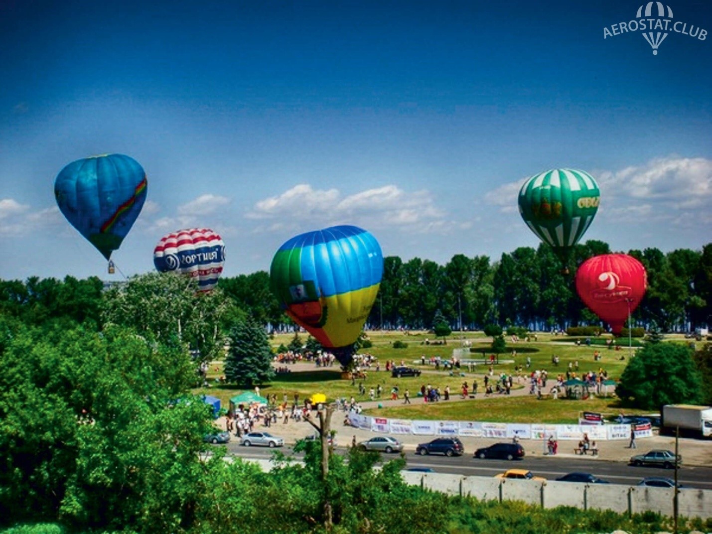 Fliegen in einem Ballon in Tscherkassy.